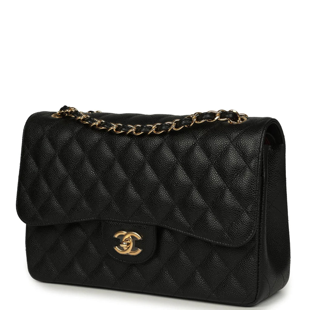Chanel Jumbo Classic Double Flap Bag Black Caviar Gold Hardware 2025