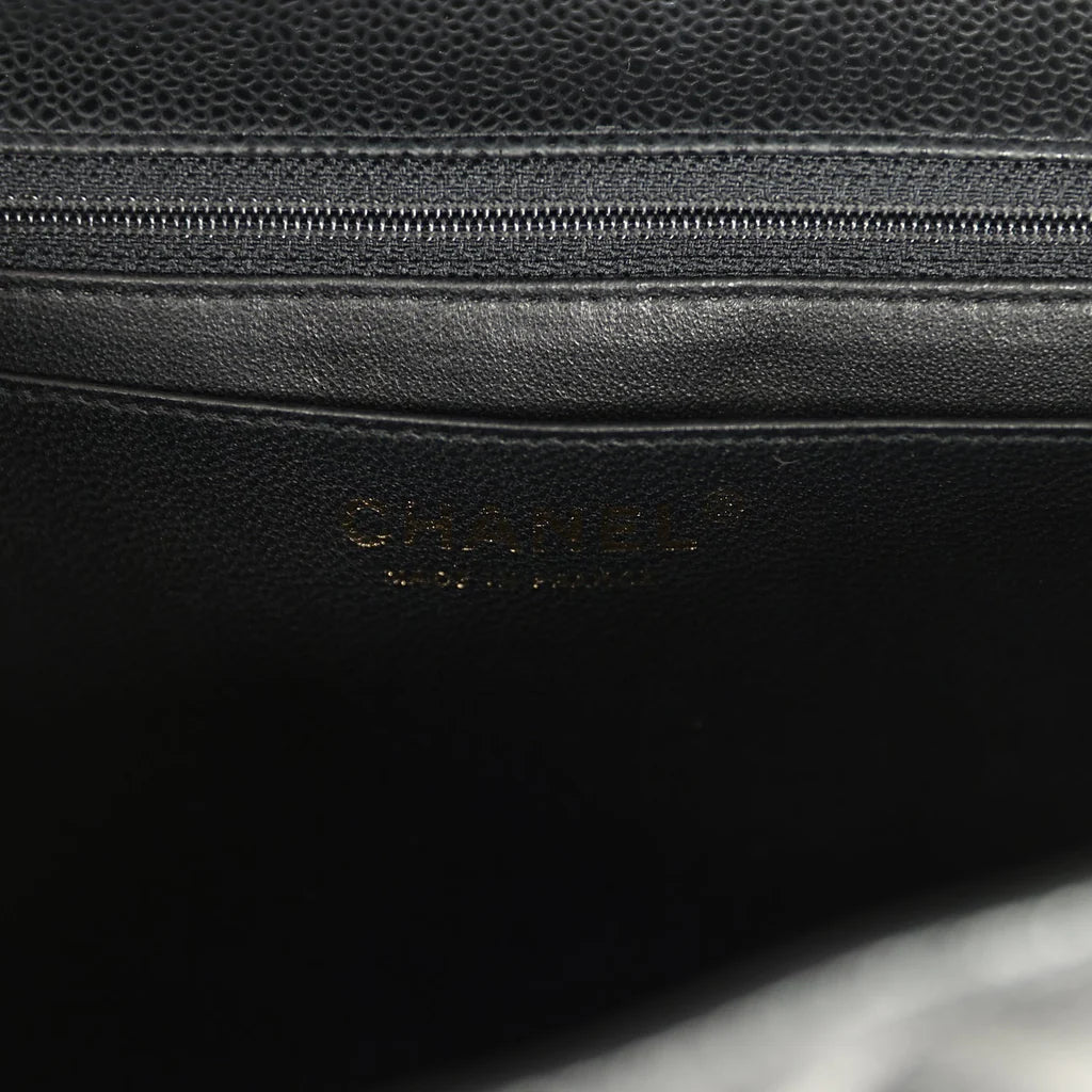 Chanel Jumbo Classic Single Flap Bag Black Caviar Gold Hardware