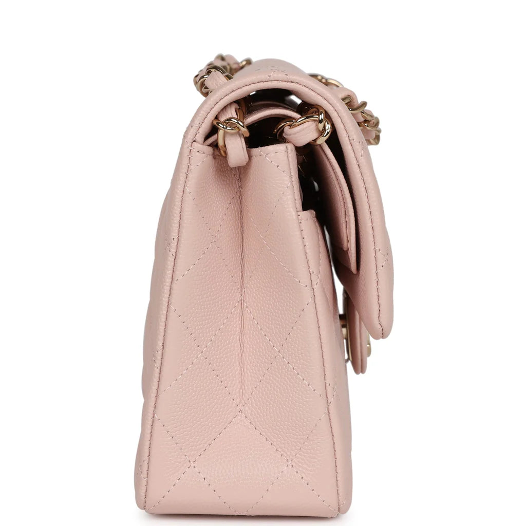 Chanel Small Classic Double Flap Bag Light Pink Caviar Gold Hardware