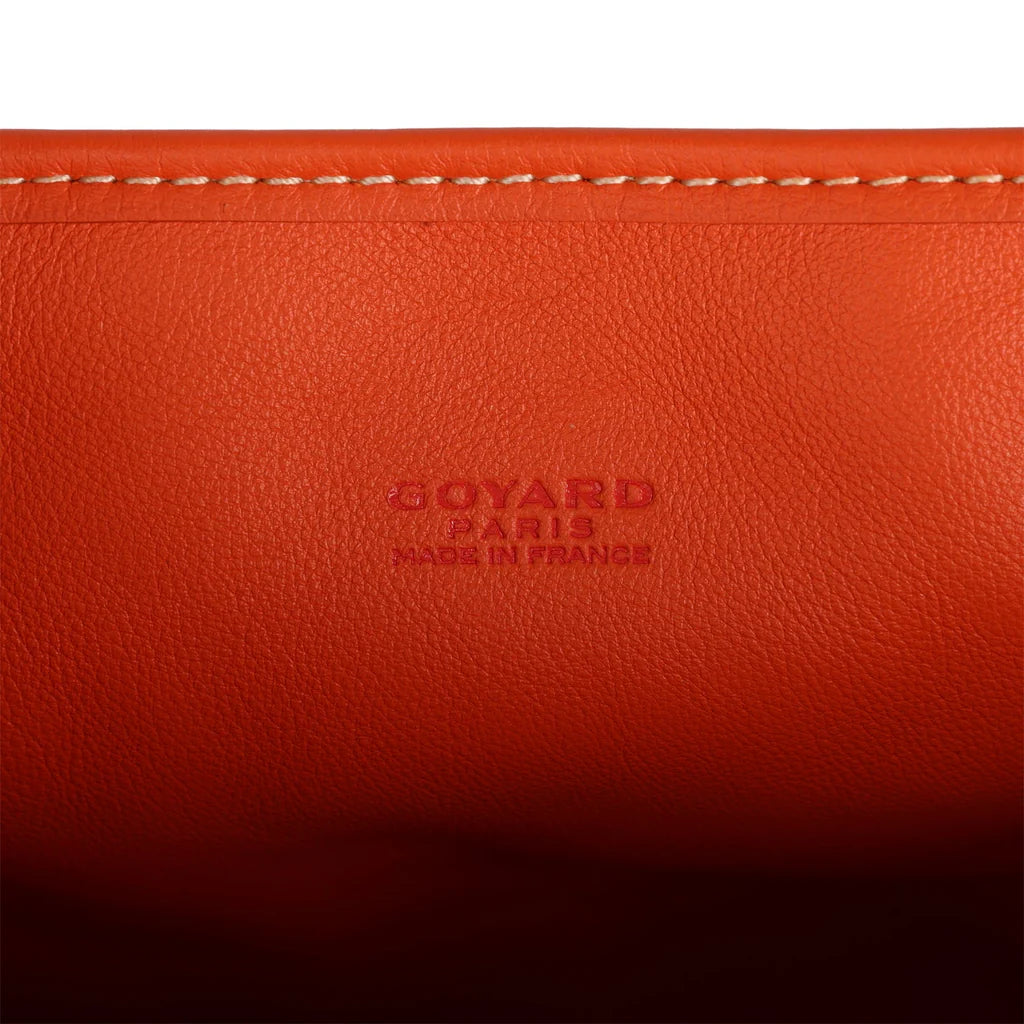 Goyard Goyardine Orange Anjou Mini Reversible Tote Bag Palladium Hardware