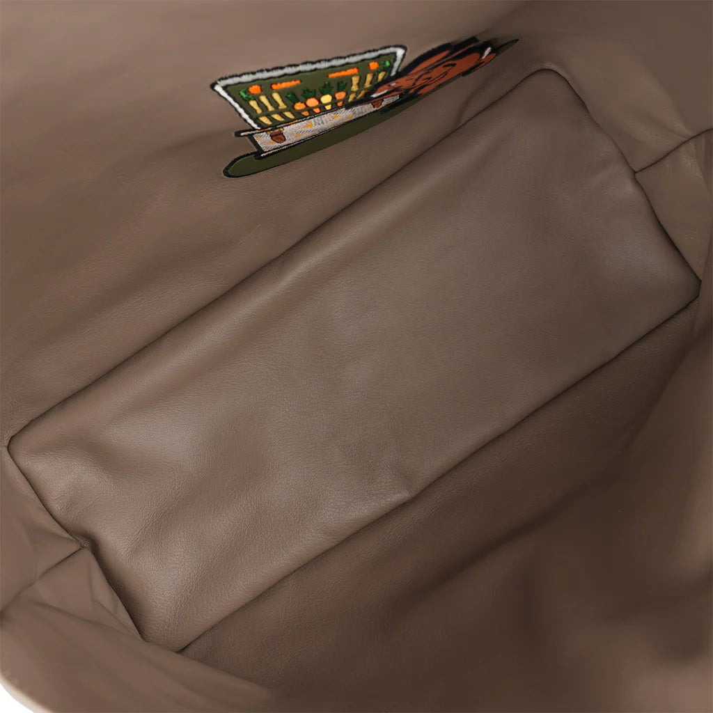 Goyard Goyardine Greige Anjou PM Embroidered Bunny Khaki Bag Palladium Hardware