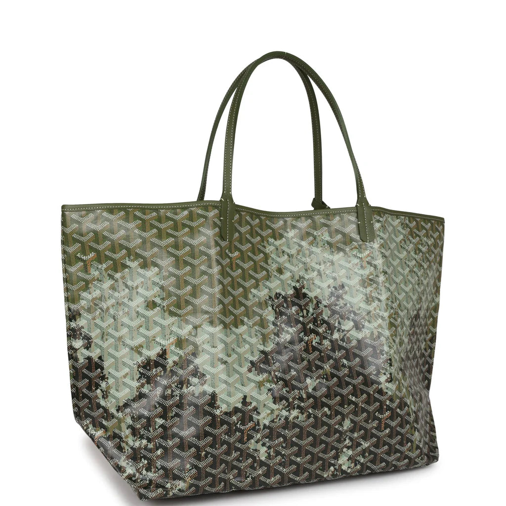 Goyard St Louis GM Canopee Green Goyardine Canvas & Chevroches Calfskin Palladium Hardware
