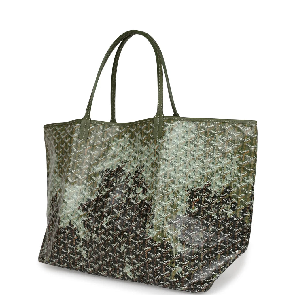 Goyard St Louis GM Canopee Green Goyardine Canvas & Chevroches Calfskin Palladium Hardware