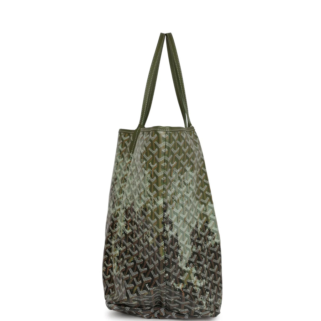 Goyard St Louis GM Canopee Green Goyardine Canvas & Chevroches Calfskin Palladium Hardware