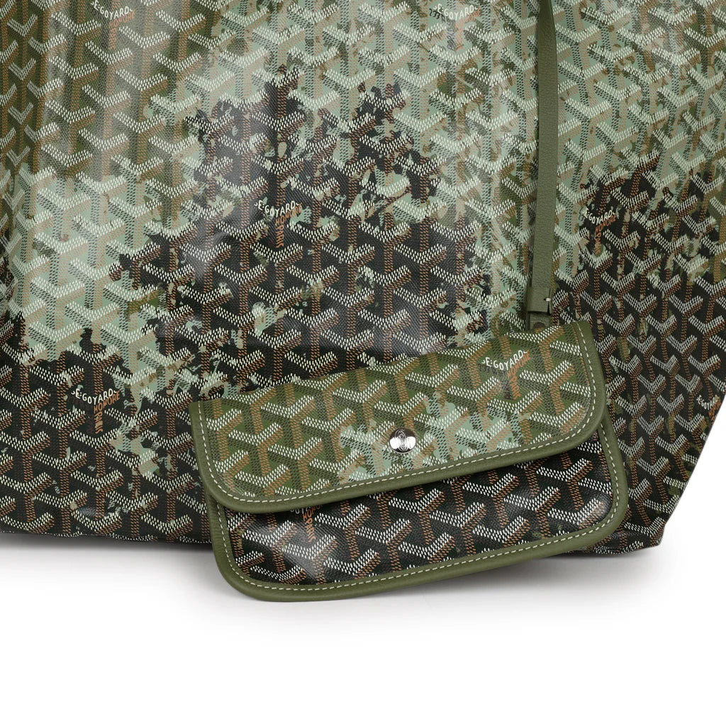 Goyard St Louis GM Canopee Green Goyardine Canvas & Chevroches Calfskin Palladium Hardware