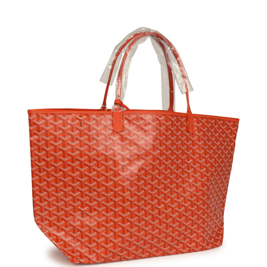 Goyard Goyardine Orange St. Louis GM Tote Bag Palladium Hardware