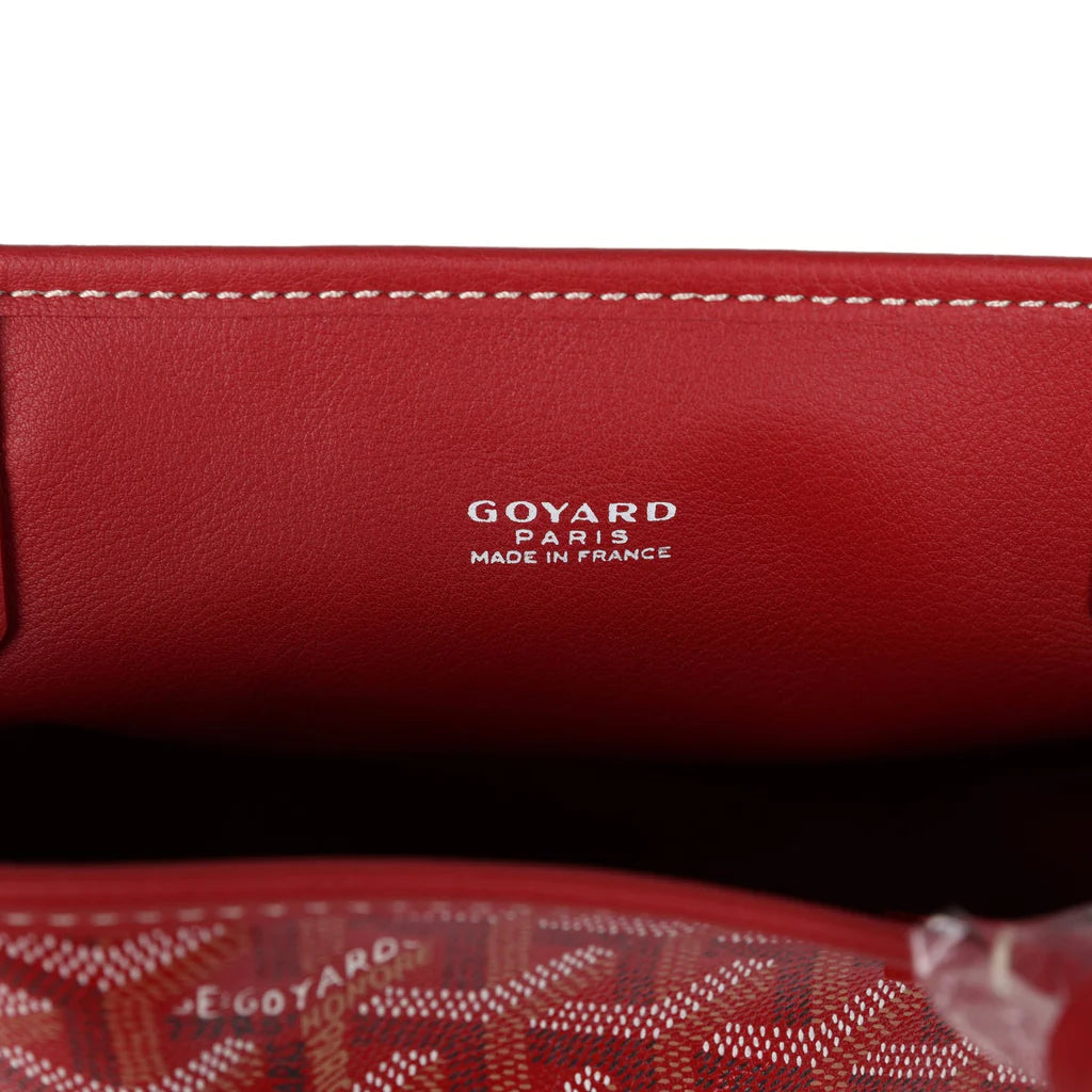 Goyard Goyardine Red Anjou Mini Bag Palladium Hardware