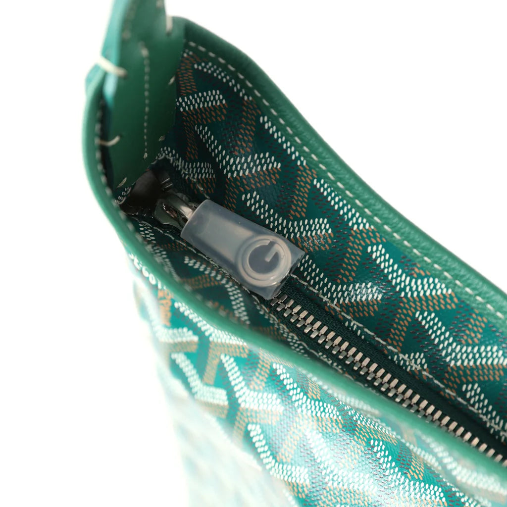 Goyard Goyardine Green Boheme Hobo Bag Palladium Hardware