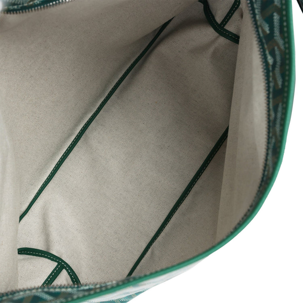 Goyard Goyardine Green Boheme Hobo Bag Palladium Hardware