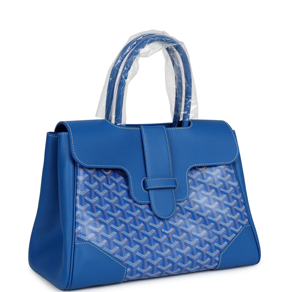 Goyard Saigon Tote Sky Blue Goyardine Canvas Palladium Hardware