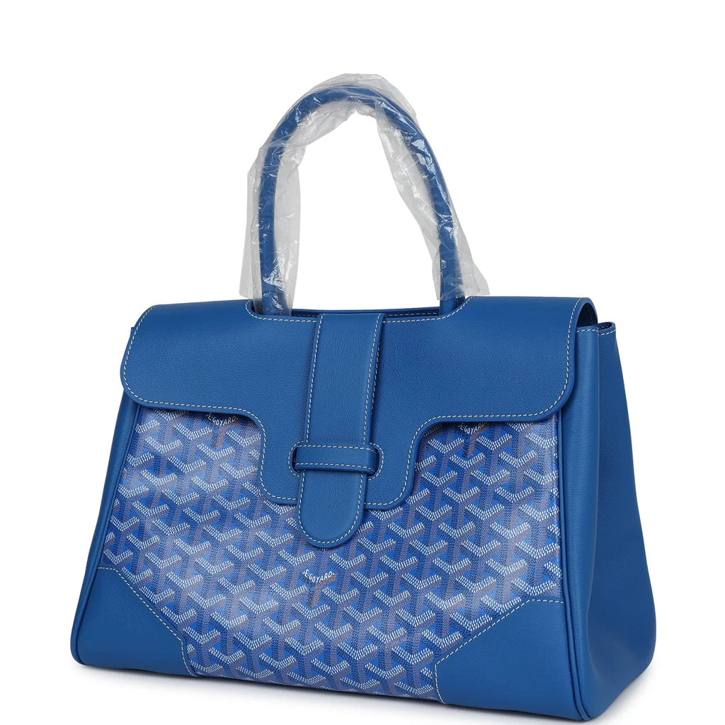 Goyard Saigon Tote Sky Blue Goyardine Canvas Palladium Hardware