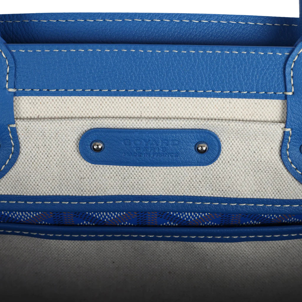Goyard Saigon Tote Sky Blue Goyardine Canvas Palladium Hardware