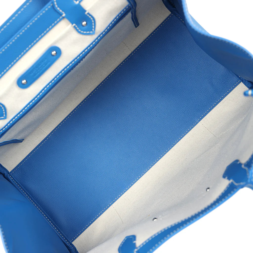 Goyard Saigon Tote Sky Blue Goyardine Canvas Palladium Hardware