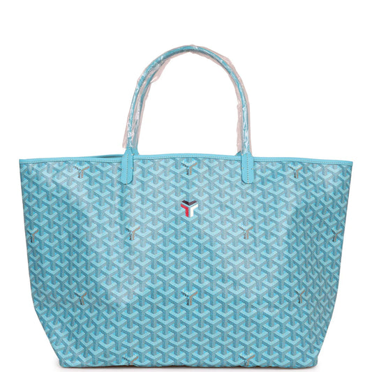 Goyard Goyardine Turquoise St. Louis GM Tote Bag & Balise Towel Palladium Hardware