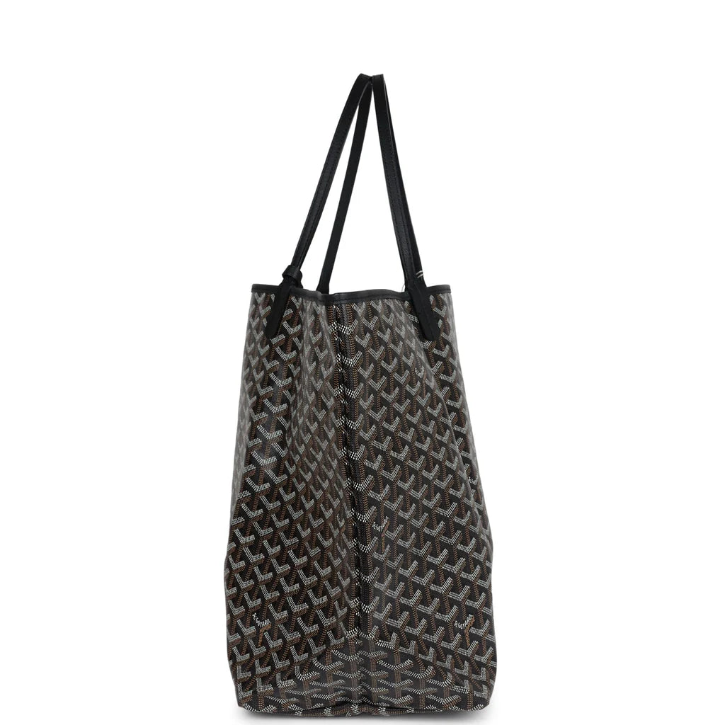 Goyard Goyardine Black St. Louis GM Tote Bag Palladium Hardware