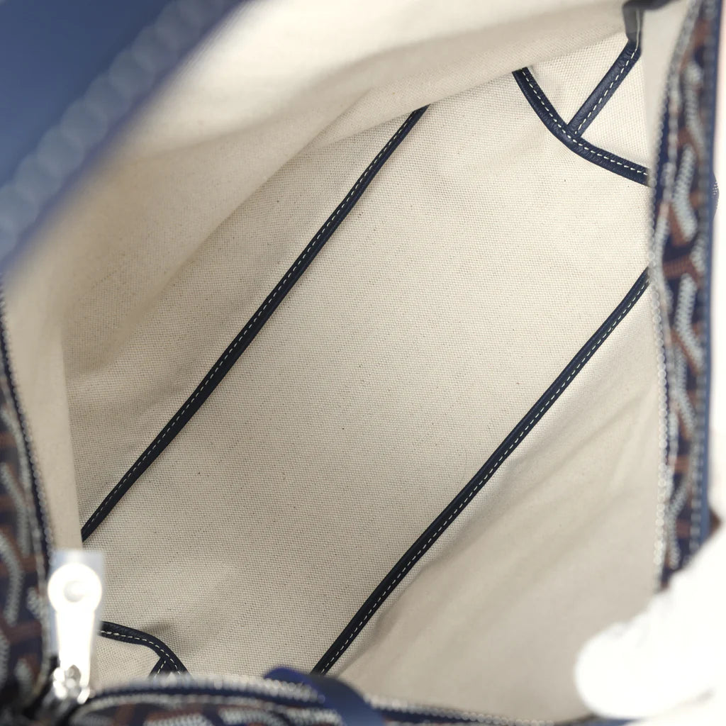 Goyard Goyardine Navy Boheme Hobo Bag Palladium Hardware