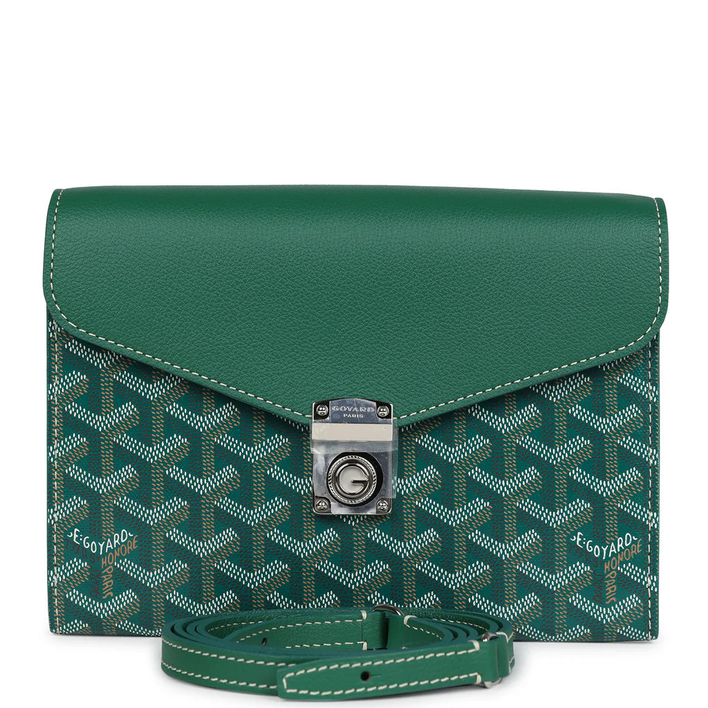 Goyard Goyardine Green Chypre Wallet-Pouch Palladium Hardware