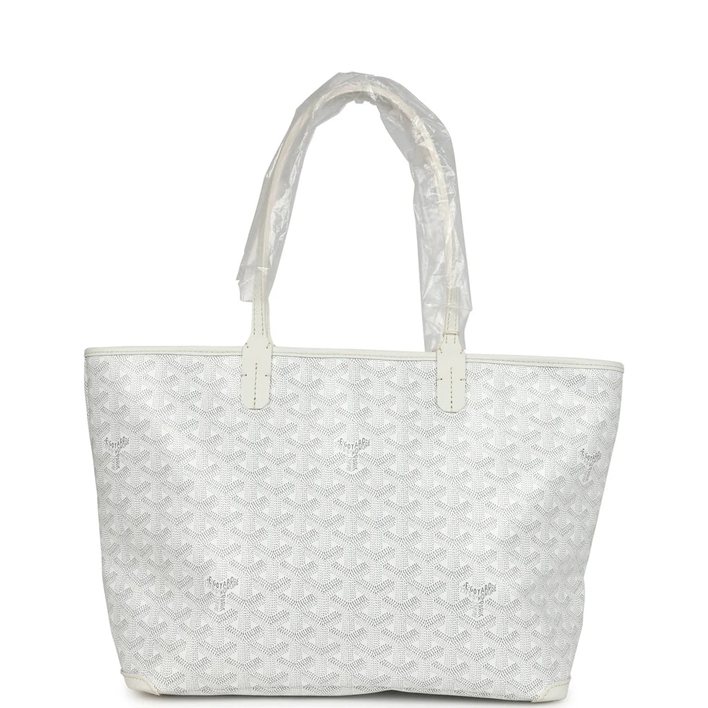 Goyard Goyardine White Artois Tote PM Palladium Hardware