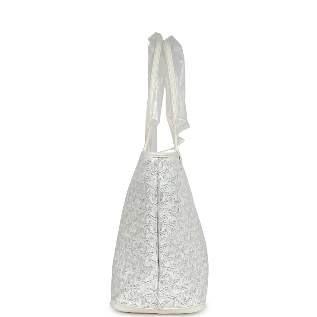 Goyard Goyardine White Artois Tote PM Palladium Hardware