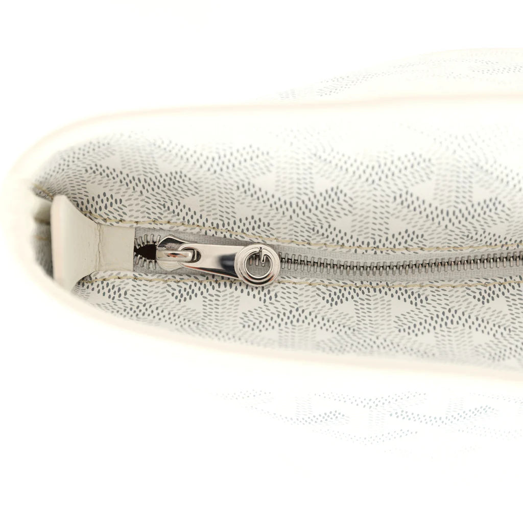 Goyard Goyardine White Artois Tote PM Palladium Hardware
