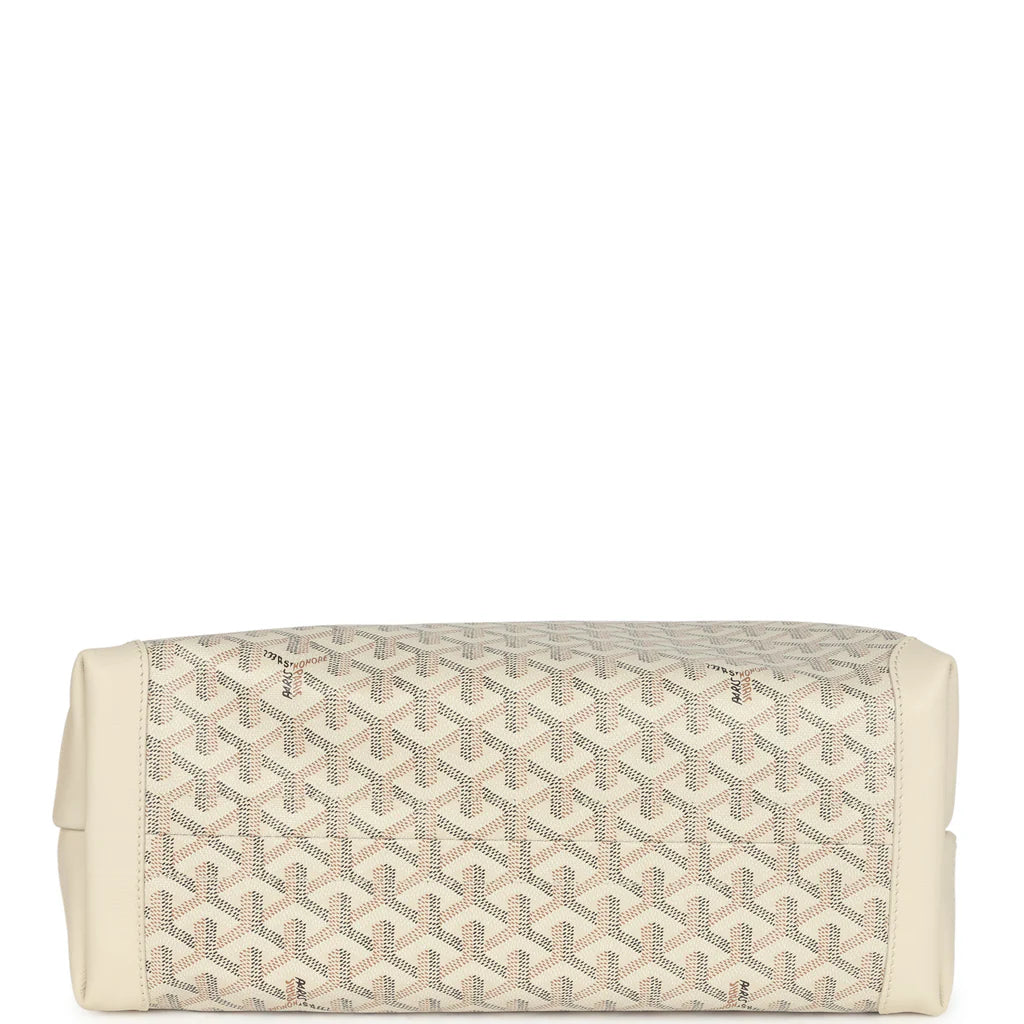 Goyard Goyardine Canvas Sand Bellechasse PM Bag Palladium Hardware