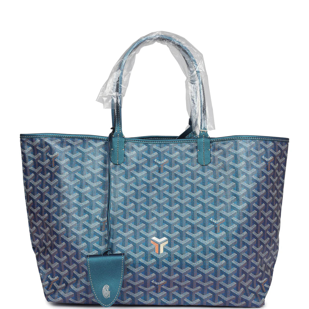 Goyard Goyardine Pearly Blue St. Louis PM Tote Bag Palladium Hardware