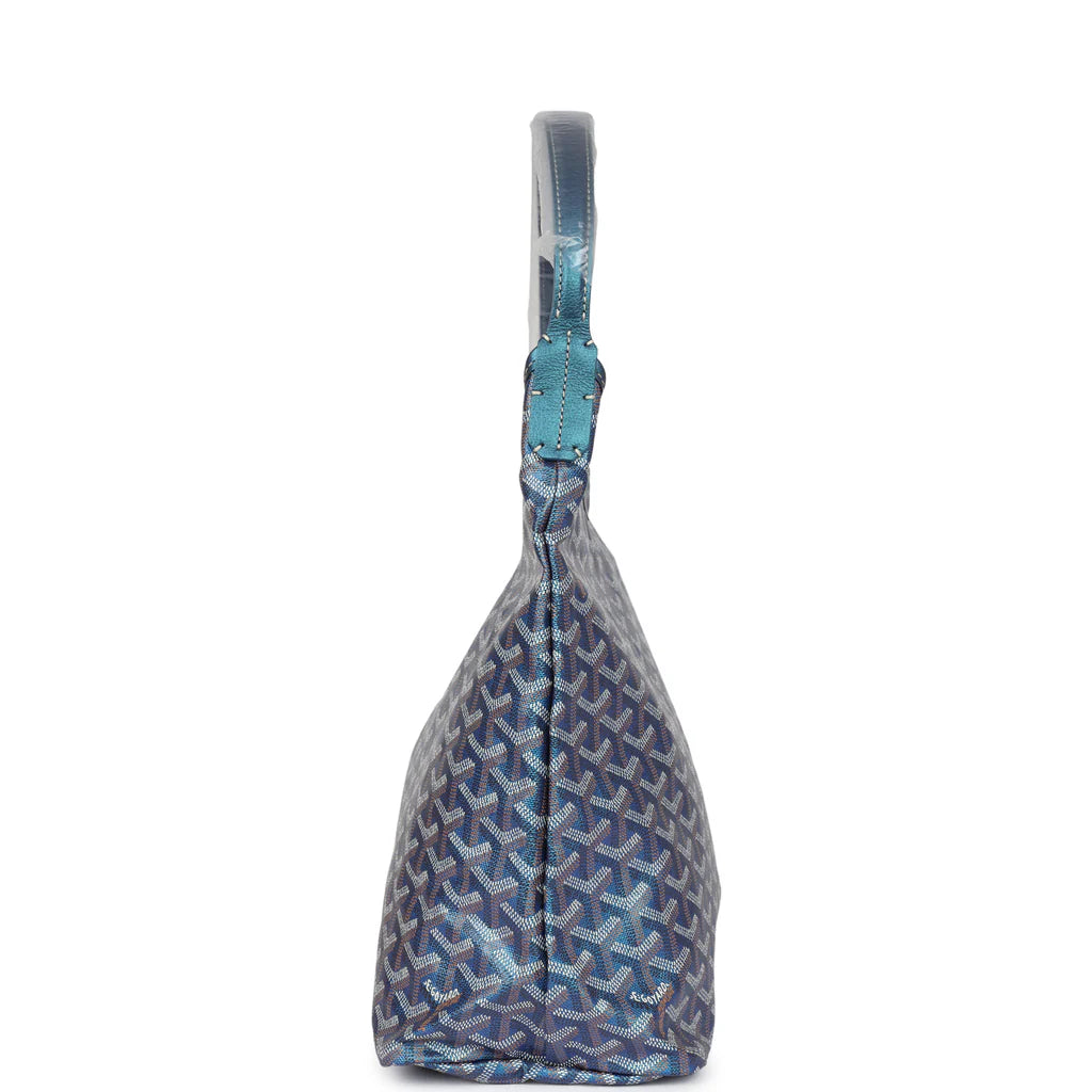 Goyard Goyardine Pearly Blue Boheme PM Hobo Bag Palladium Hardware