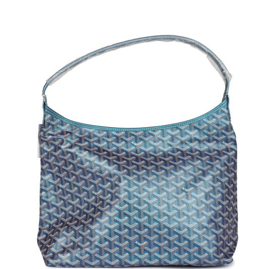 Goyard Goyardine Pearly Blue Boheme PM Hobo Bag Palladium Hardware
