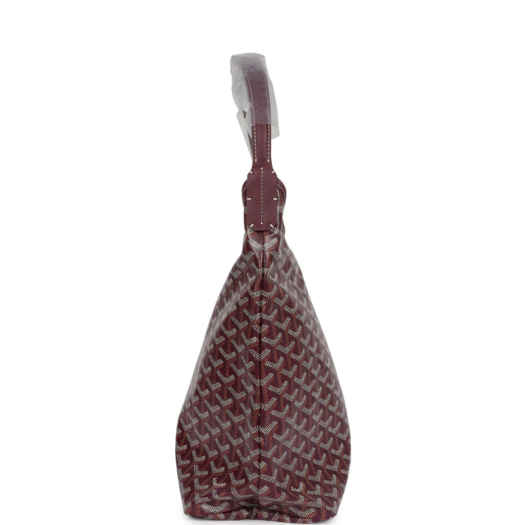 Goyard Goyardine Burgundy Boheme Hobo Bag Palladium Hardware