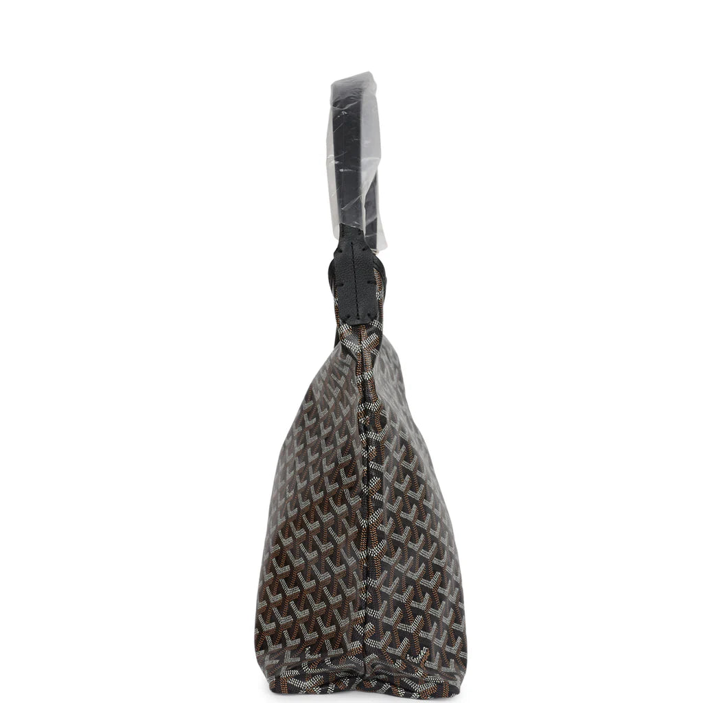 Goyard Goyardine Black Boheme Hobo Bag Palladium Hardware