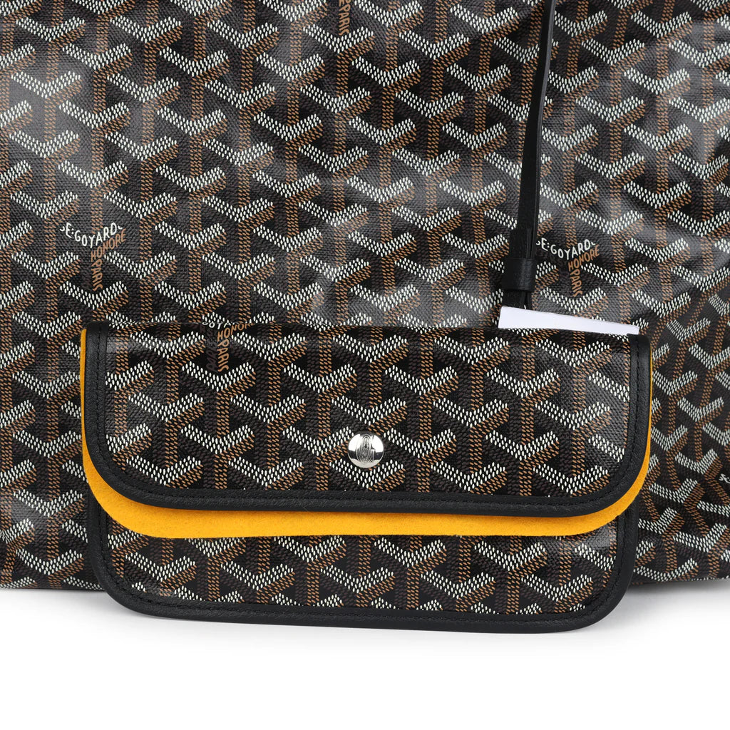 Goyard Goyardine Black Boheme Hobo Bag Palladium Hardware