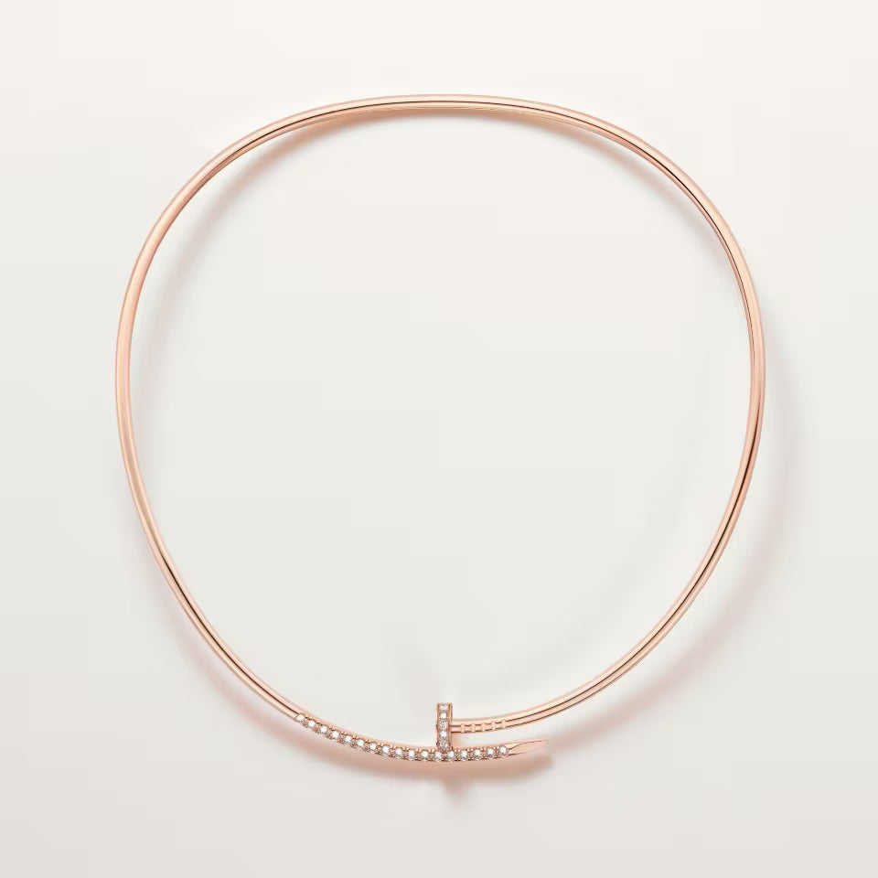 Cartier Juste un Clou torque necklace, small model, reverse-set diamonds 2025