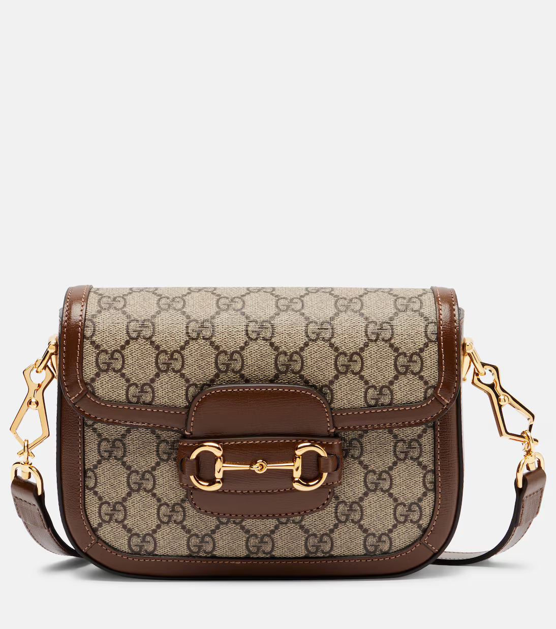 Gucci Gucci Horsebit 1955 Mini leather-trimmed shoulder bag 2025