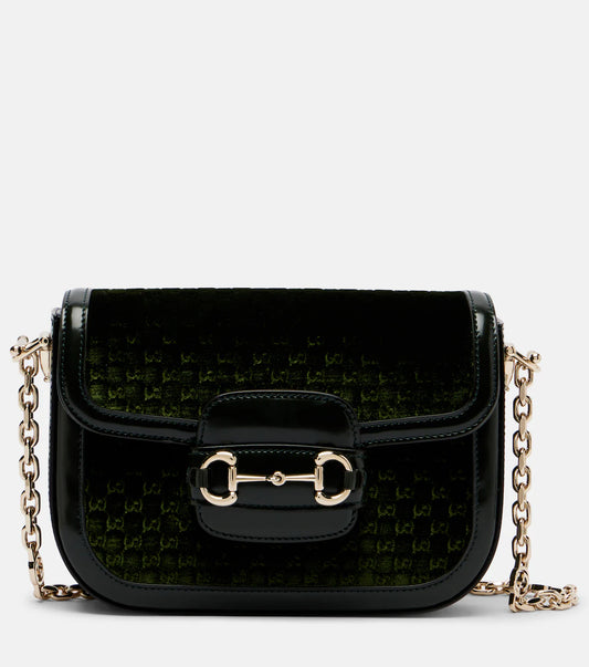 Gucci Horsebit 1955 Small velvet shoulder bag 2025