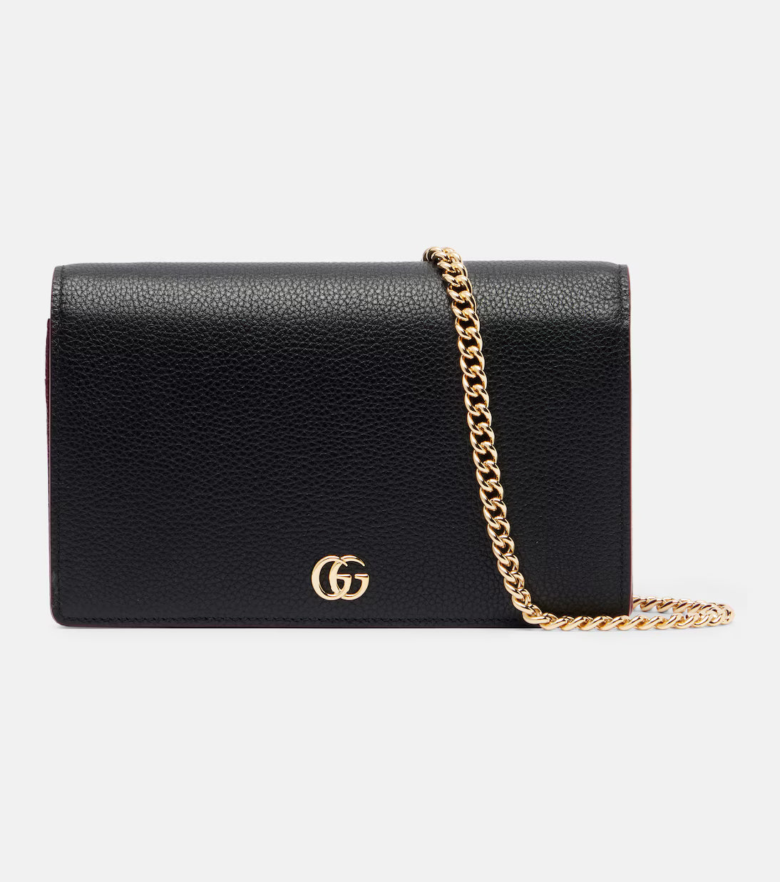 Gucci GG Petite Marmont leather wallet on chain 2025
