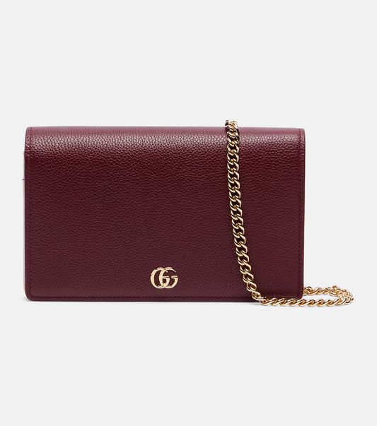 Gucci GG Marmont leather wallet on chain 2025