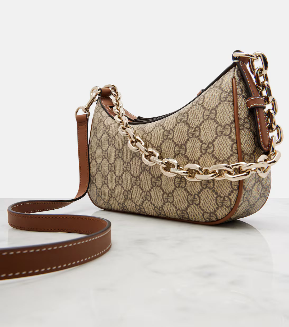 Gucci GG Emblem Small canvas shoulder bag 2025