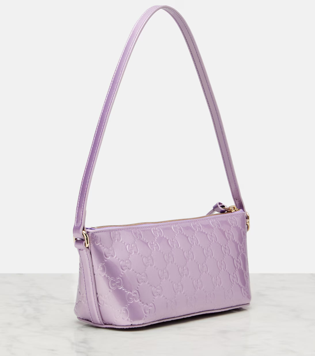 Gucci GG Emblem Mini patent leather shoulder bag 2025