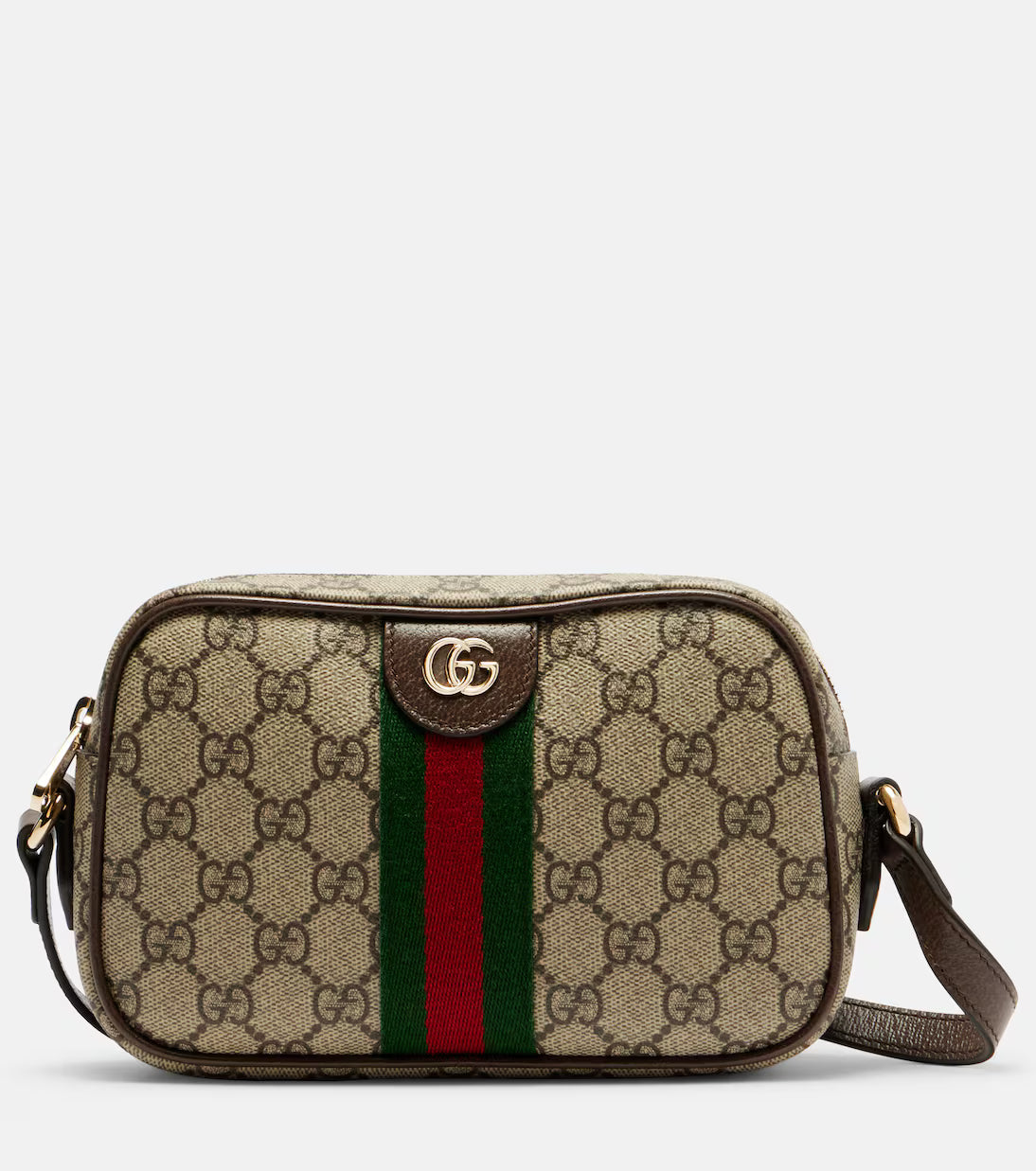 Gucci Ophidia Small leather-trimmed crossbody bag 2025