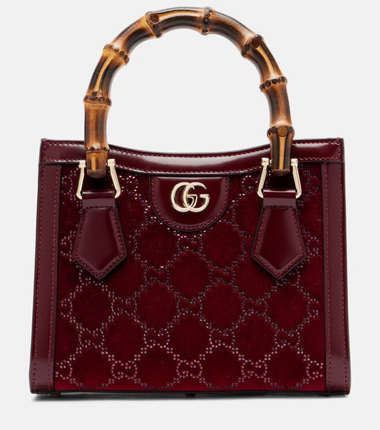 Gucci Gucci Diana GG Crystal velvet tote bag 2025