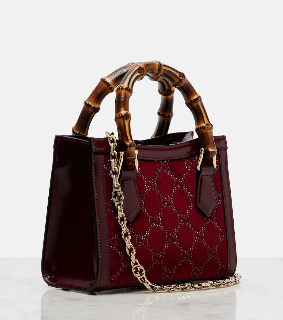 Gucci Gucci Diana GG Crystal velvet tote bag 2025