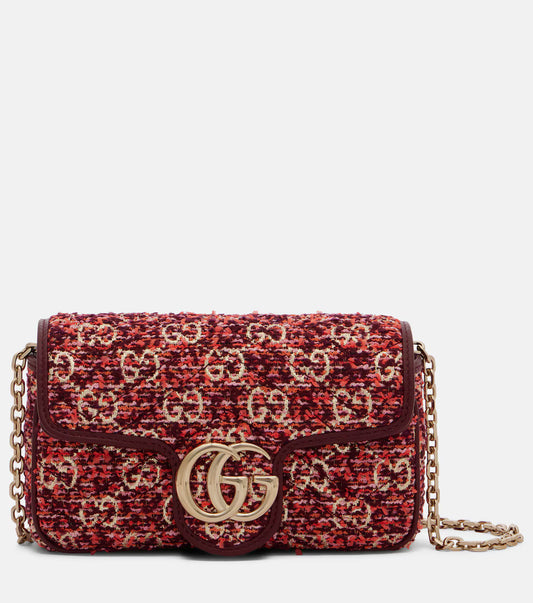 Gucci GG Marmont Mini tweed shoulder bag 2025