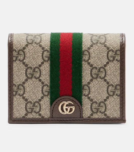 Gucci Ophidia Small GG leather-trimmed wallet 2025