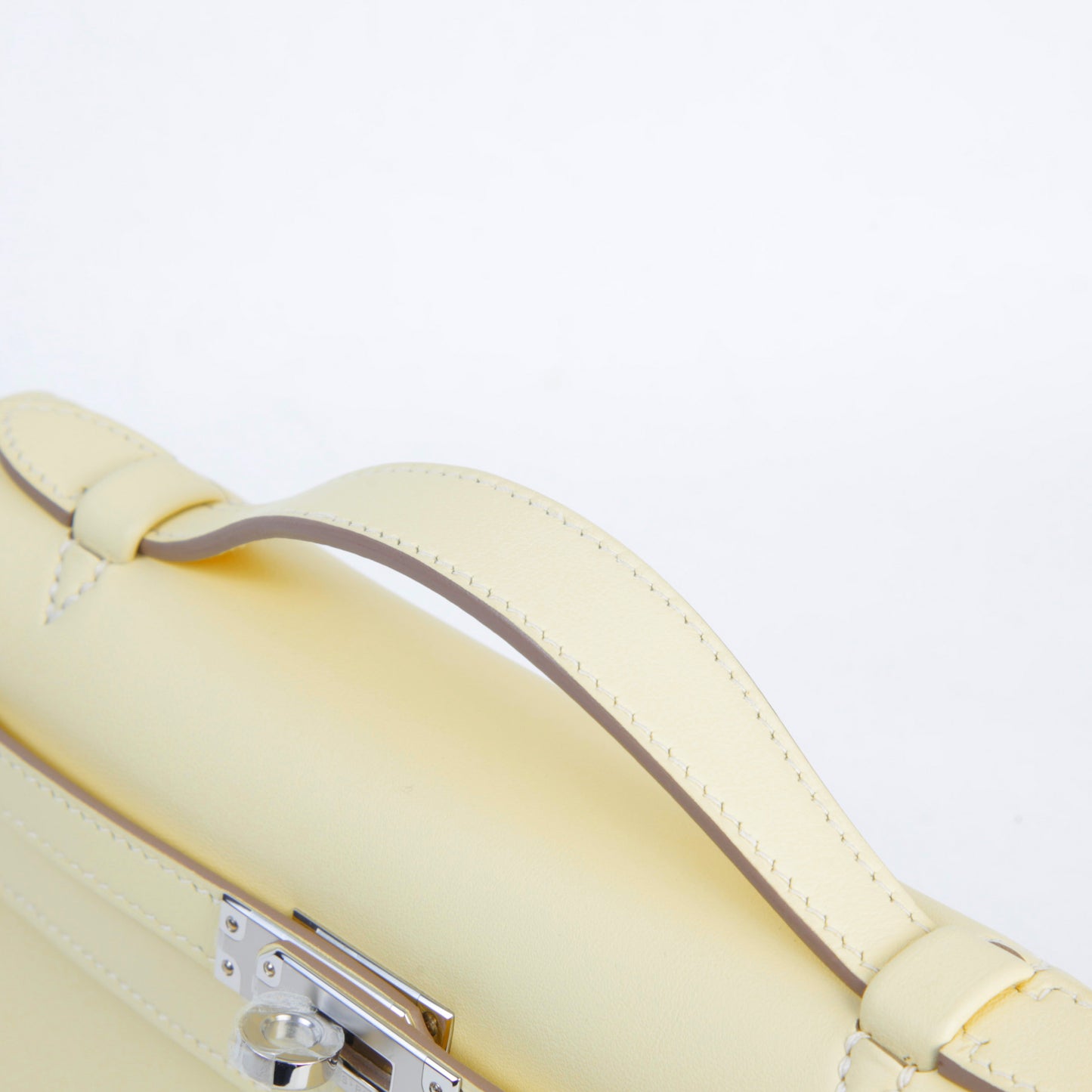 HERMÈS Kelly Pochette Jaune milton (i8) Swift Palladium hardware K (2025)