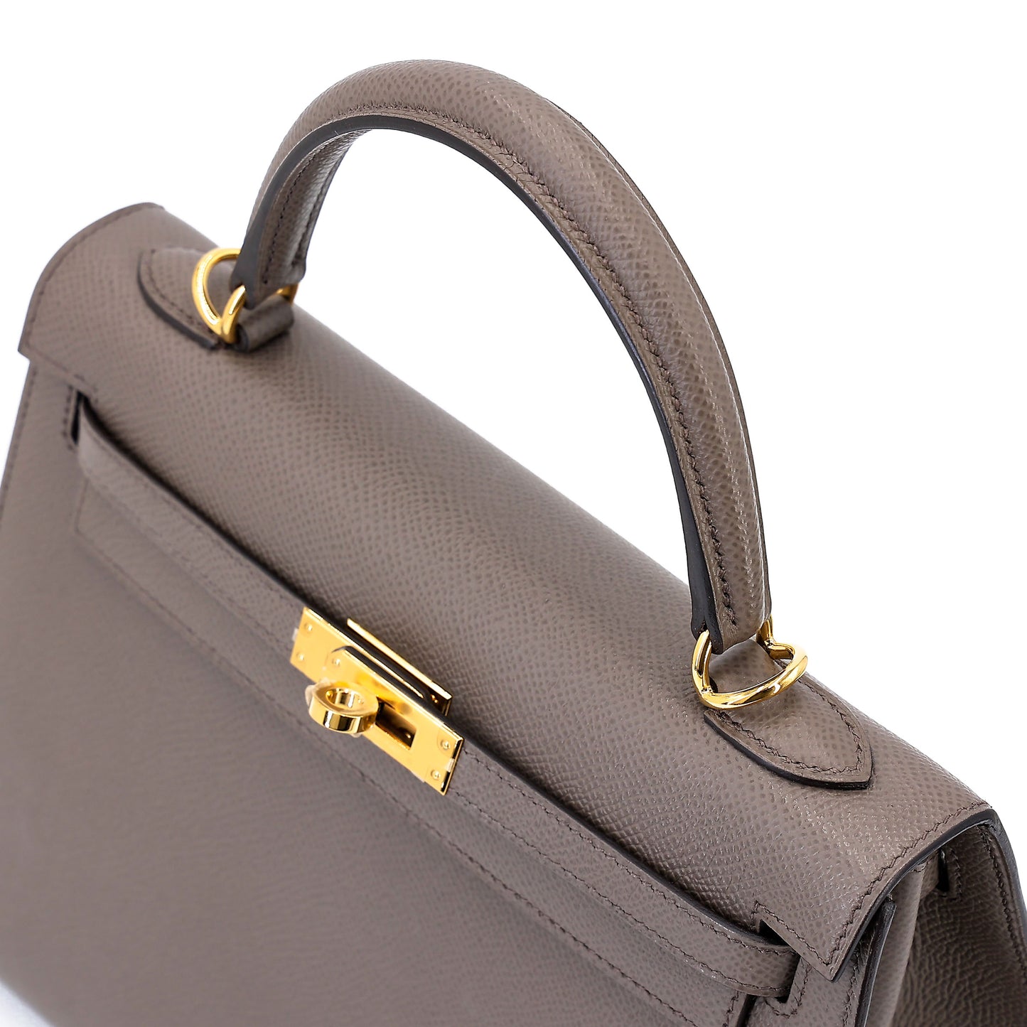 HERMÈS Kelly 25 Sellier Etain (8F) Epsom Gold hardware K (2025)