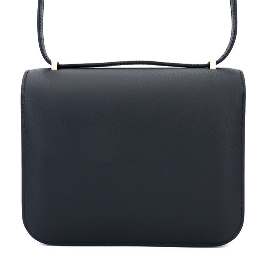 HERMÈS Constance Mini Noir (89) Epsom Brushed Gold hardware K (2025)