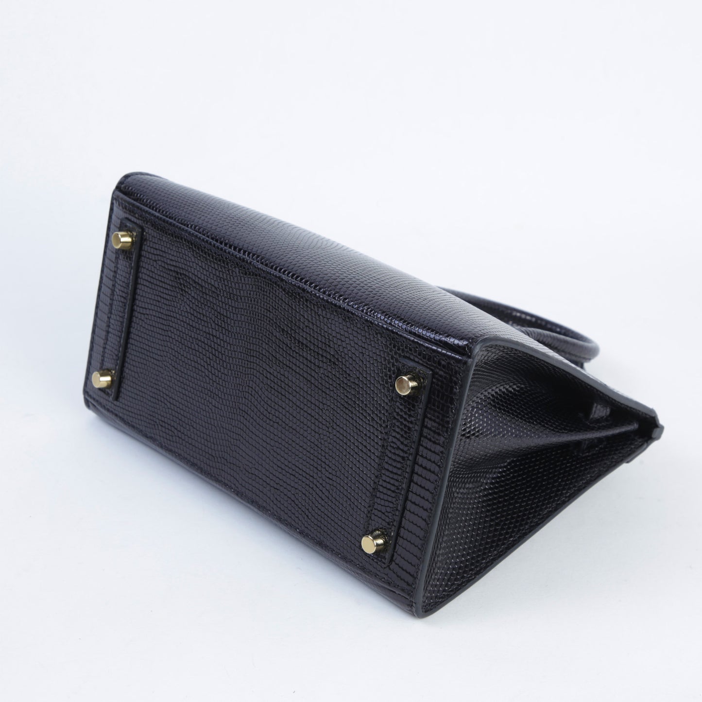 HERMÈS Birkin 20 Noir (89) Lizard Gold hardware B (2023)