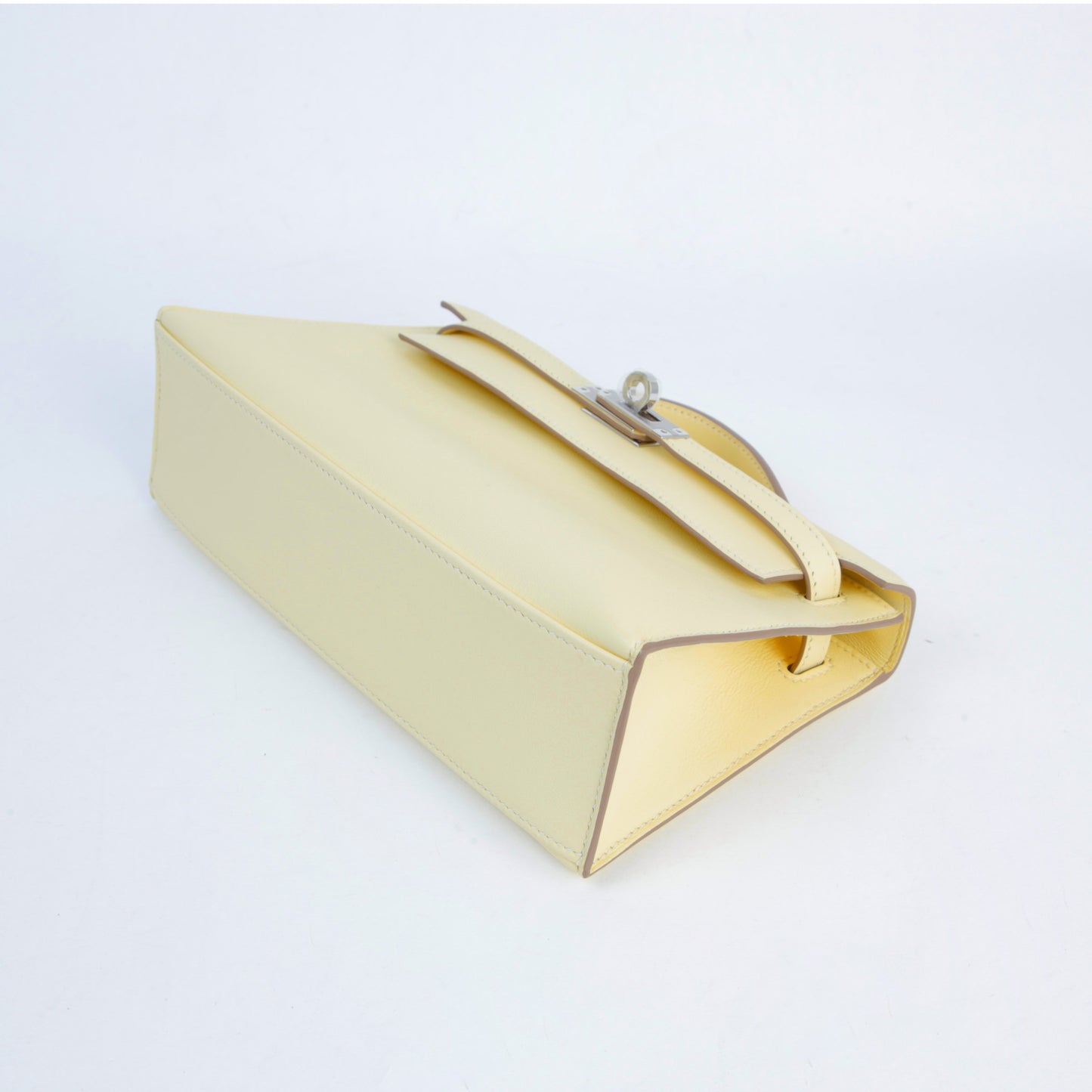 HERMÈS Kelly Pochette Jaune milton (i8) Swift Palladium hardware K (2025)